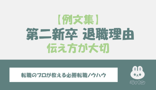 第二新卒は退職理由の伝え方が大切【好印象のポジティブ例文付】